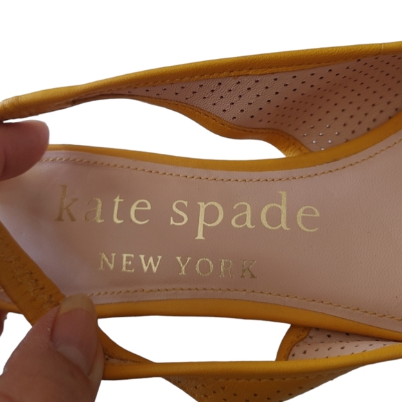 Kate Spade Yellow Sling Back Leather Flats - Picture 10 of 16